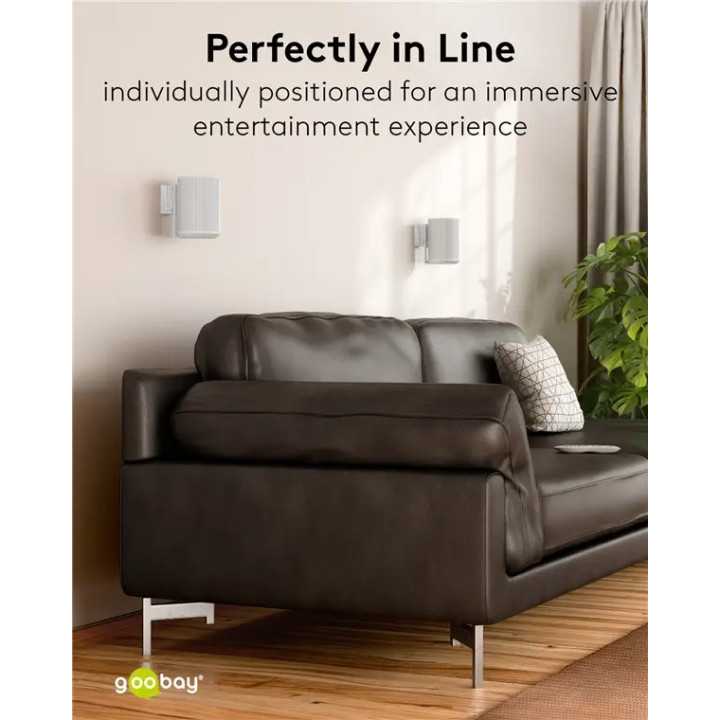Set suporti de perete pentru difuzor alb Modern Era 1 Flex compatibil Sonos Era 100 71982 Goobay