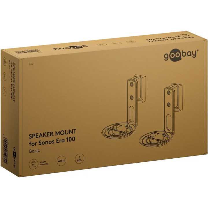 Set suporti de perete pentru difuzor alb Modern Era 1 Flex compatibil Sonos Era 100 71982 Goobay