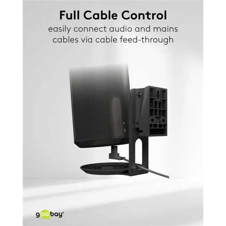 Set suporti de perete pentru difuzor negru Modern Era 1 Flex compatibil Sonos Era 100 71025 Goobay