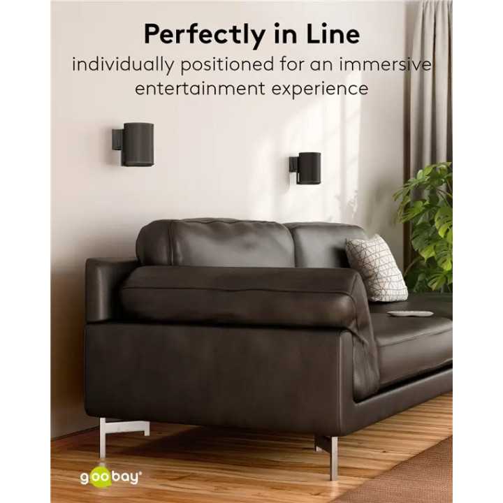 Set suporti de perete pentru difuzor negru Modern Era 1 Flex compatibil Sonos Era 100 71025 Goobay
