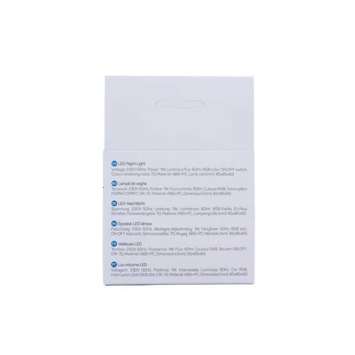 Lampa de veghe Well LEDNRGB-IRIS-R-WL 1W 60lm RGB cu intrerupator ON/OFF