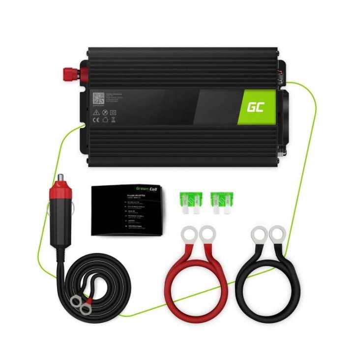 Invertor de tensiune 12V la 230V 300W Greencell INV01DE