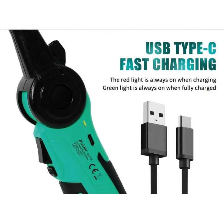 Letcon de lipit Pros`Kit SI-B20L 16W cu cap mobil fara fir cu USB-C si acumulator