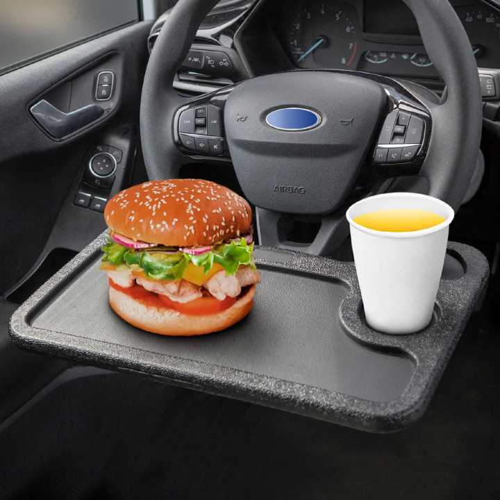 Tava pentru volan SAL VST 01 design cu doua fete suport laptop si tava pentru alimente