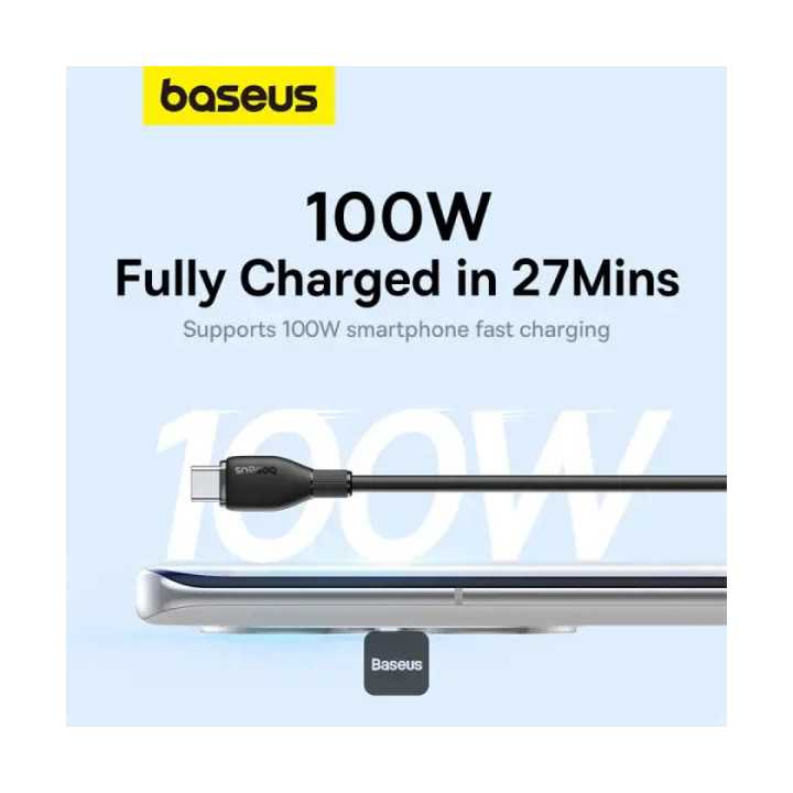 Cablu alimentare si date Baseus Pudding Series P10355703111-B1 Fast Charging USB - USB Type-C 100W 1.2m negru