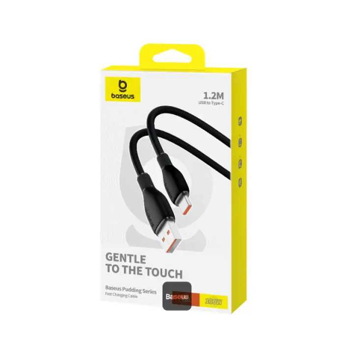 Cablu alimentare si date Baseus Pudding Series P10355703111-B1 Fast Charging USB - USB Type-C 100W 1.2m negru