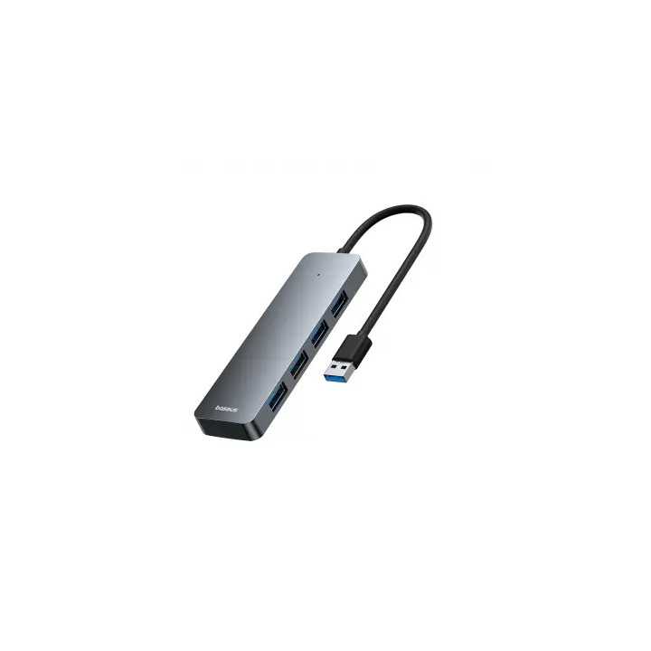 HUB USB Baseus UltraJoy 4in1 input USB 3.0 output 4x USB 3.0 lungime cablu 150cm gri