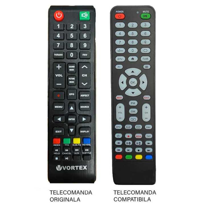 Telecomanda inlocuitoare compatibila cu originalul pentru TV Vortex V24MFZHN (651)