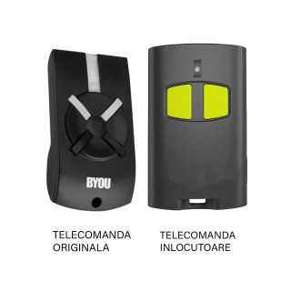 Telecomanda inlocuitoare poarta garaj BYou T2A 2 Butoane/ cod saritor/ 433.92Mhz (649)