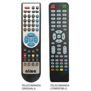 Telecomanda inlocuitoare receiver Alma HD S-2000/ HD S-2100/ HD S-2200 compatibil cu originalul (480)