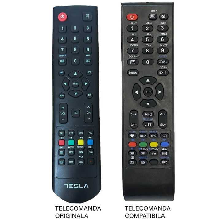 Telecomanda inlocuitoare TV Tesla 32C315SH compatibil cu originalul (133-1)