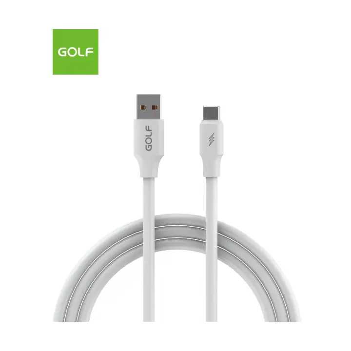 Cablu USB la USB tip C 1m Golf Super Charge Tube Cable OD 6A 120W alb GC-98t