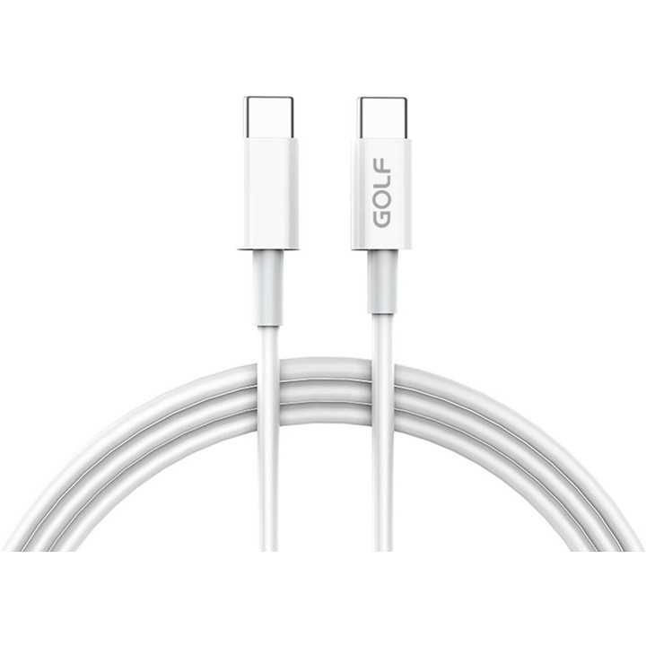 Cablu USB tip C la USB tip C 1m Golf Data Sync TPE PD 65W Quick Charge alb GC-81c A0115916