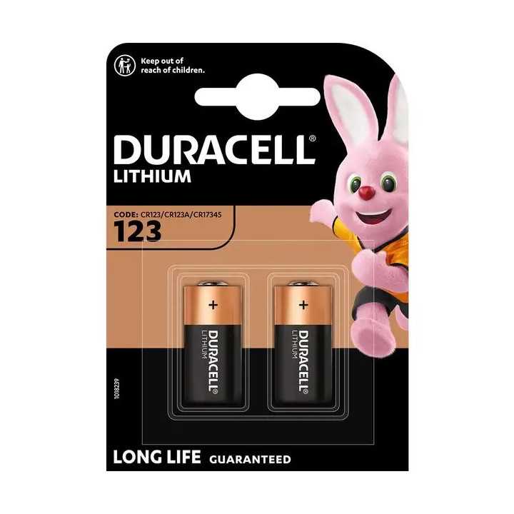 Set 2 baterii CR123 3V LITIU DURACELL 16.8x3.45mm