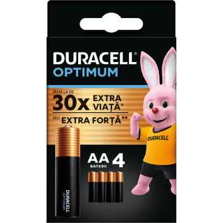 Set 4 baterii DuraCell OPTIMUM Alkaline AA LR6