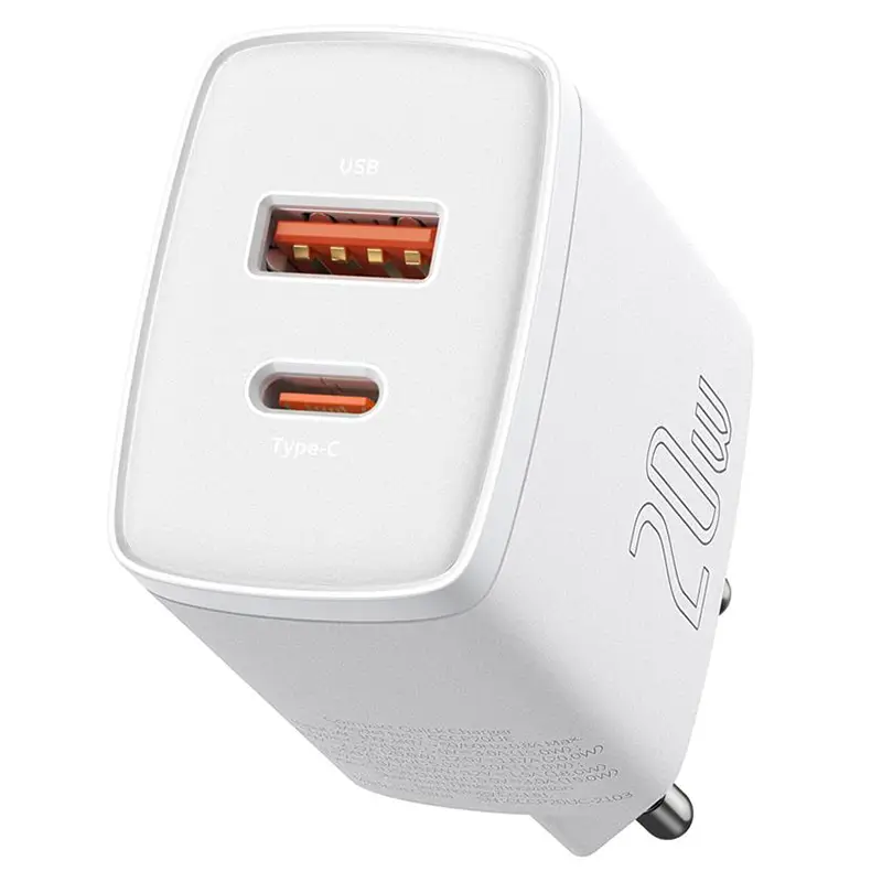 Incarcator retea 100-240V - 1x USB Type-C 1x USB QC 20W BASEUS CCXJ-B02