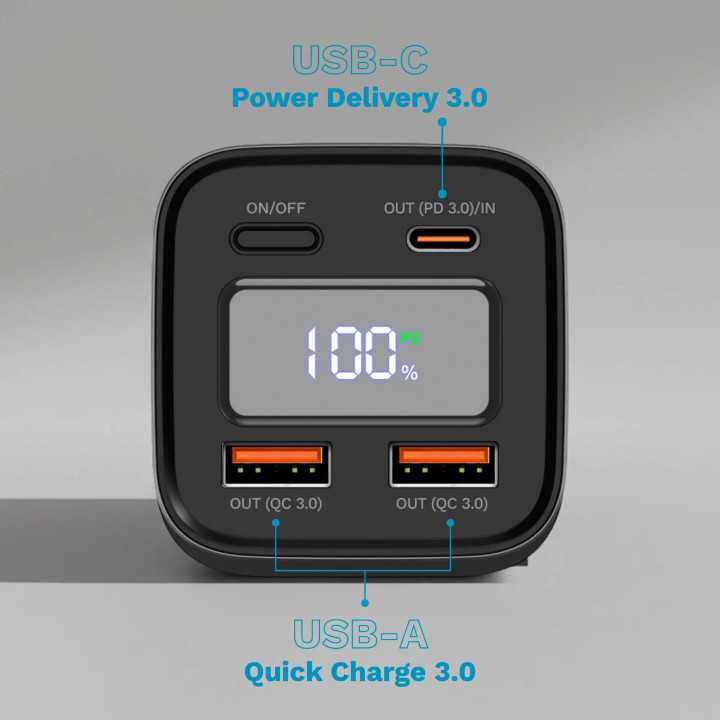 Power Bank 20000mAh 100W QC3.0 PD3.0 USB-C /USB-A Afisaj LCD Kruger&Matz KM0915