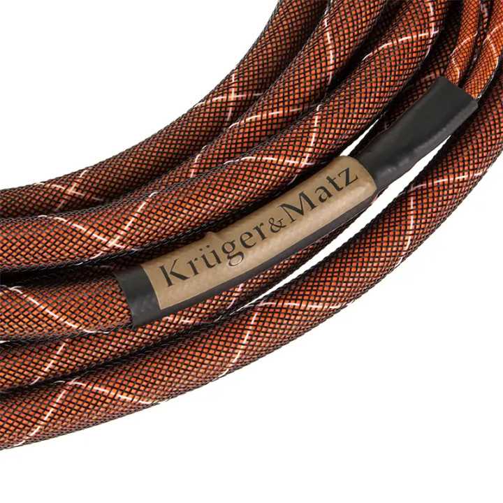 Set 2 cabluri difuzor 3m 15AWG 1.45mm2 cupru /nailon /cu mufa banana Kruger&Matz KM0335