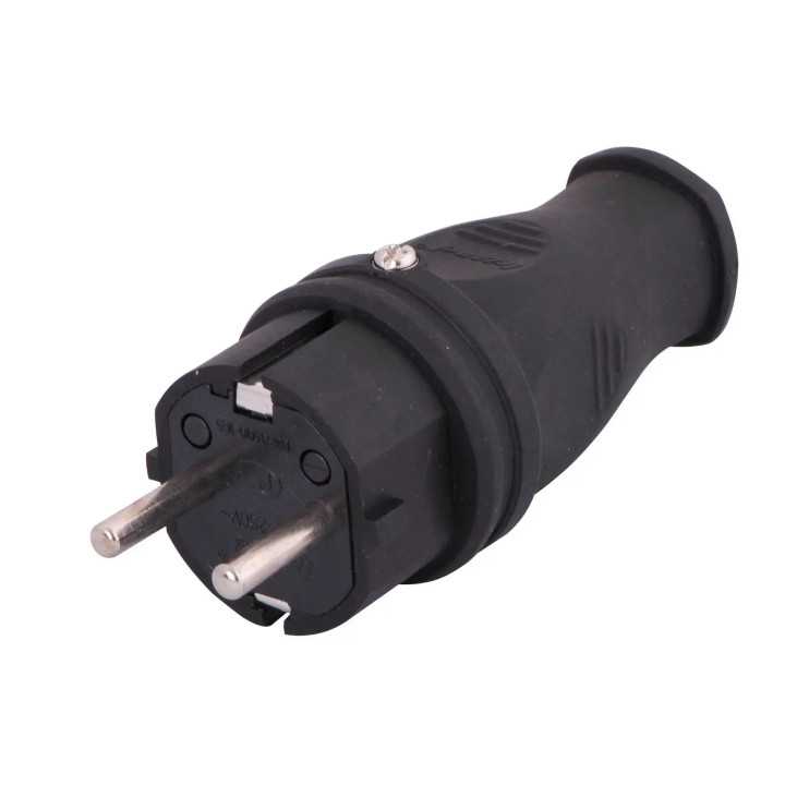 Stecher schuko cauciuc 16A 3500W IP44 Lezard 106-0400-0105
