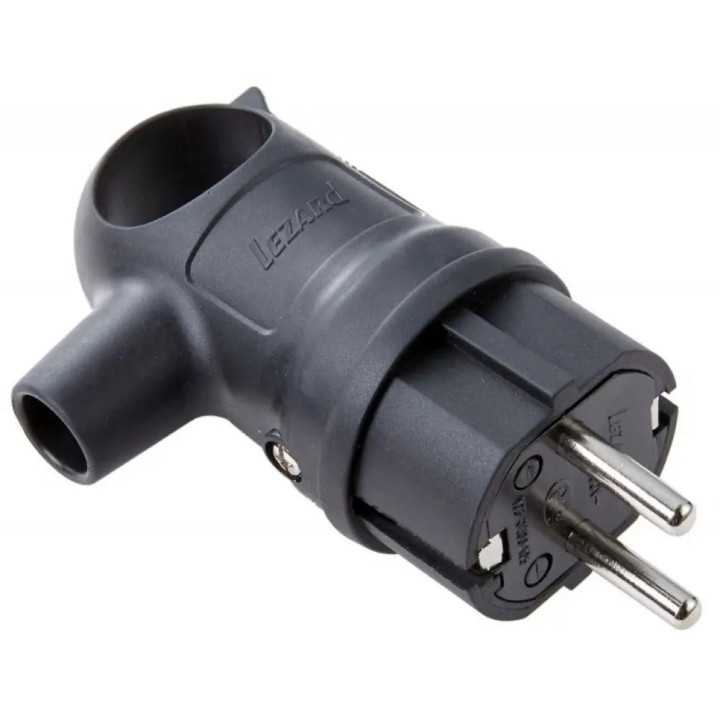 Stecher schuko cauciuc cu maner 16A 3500W IP44 Lezard 106-0400-0109
