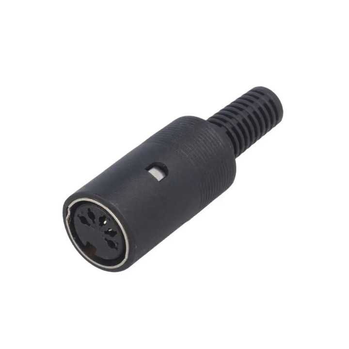 Conector DIN 5 pini mufa mama drept pe cablu NINIGI DC-007