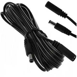 Cablu prelungitor 2x0.5mm2 DC 5.5/2.1 mufa - DC 5.5/2.1 mama 2m 5A drept negru ESPE KAB-2MWT/GN2.1