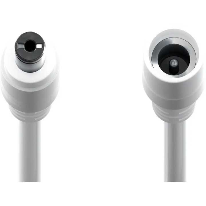 Cablu prelungitor DC 5.5/2.1 mufa - DC 5.5/2.1 soclu 5m 5A 2x0.5mm2 cupru drept alb Goobay 76676
