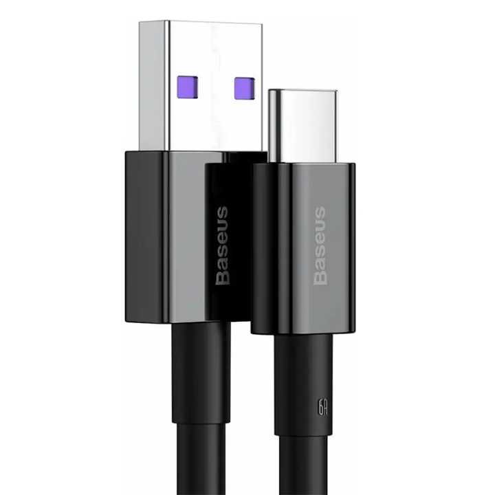 Cablu Baseus CATYS-B01 USB - Tip C 1m 100W 6A PD2.0 negru