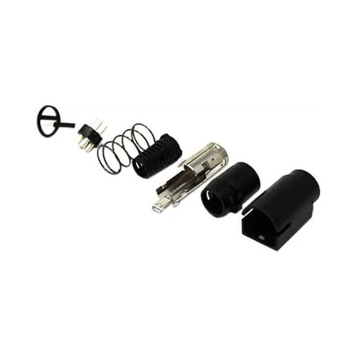 Mufa conector alimentare DC tata R7B 4 pini lipire 6.5mm montare pe cablu Ninigi PC-MDP-402-4P