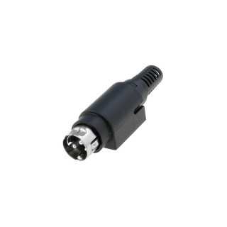Mufa conector alimentare DC tata 3 pini lipire 6.5mm montare pe cablu Ninigi PC-MDP-401-3P
