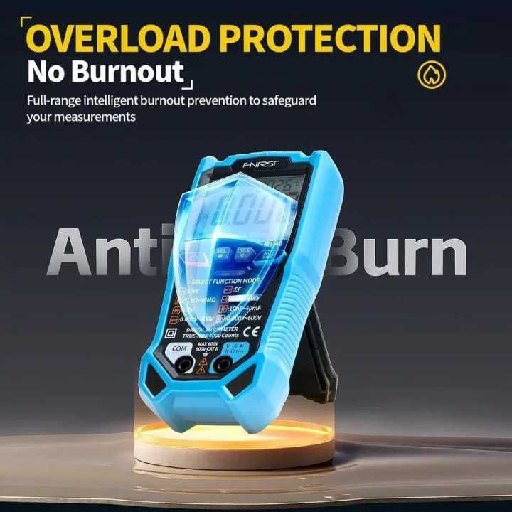 Multimetru digital Smart FNIRSI MT-40 auto-range True RMS afisaj iluminat tester tensiune NCV 600A