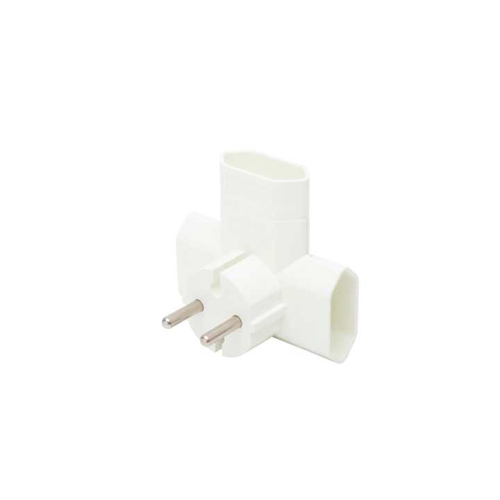 Soclu EURO x3 distribuitor T alb montare incastrata Home TPF3E