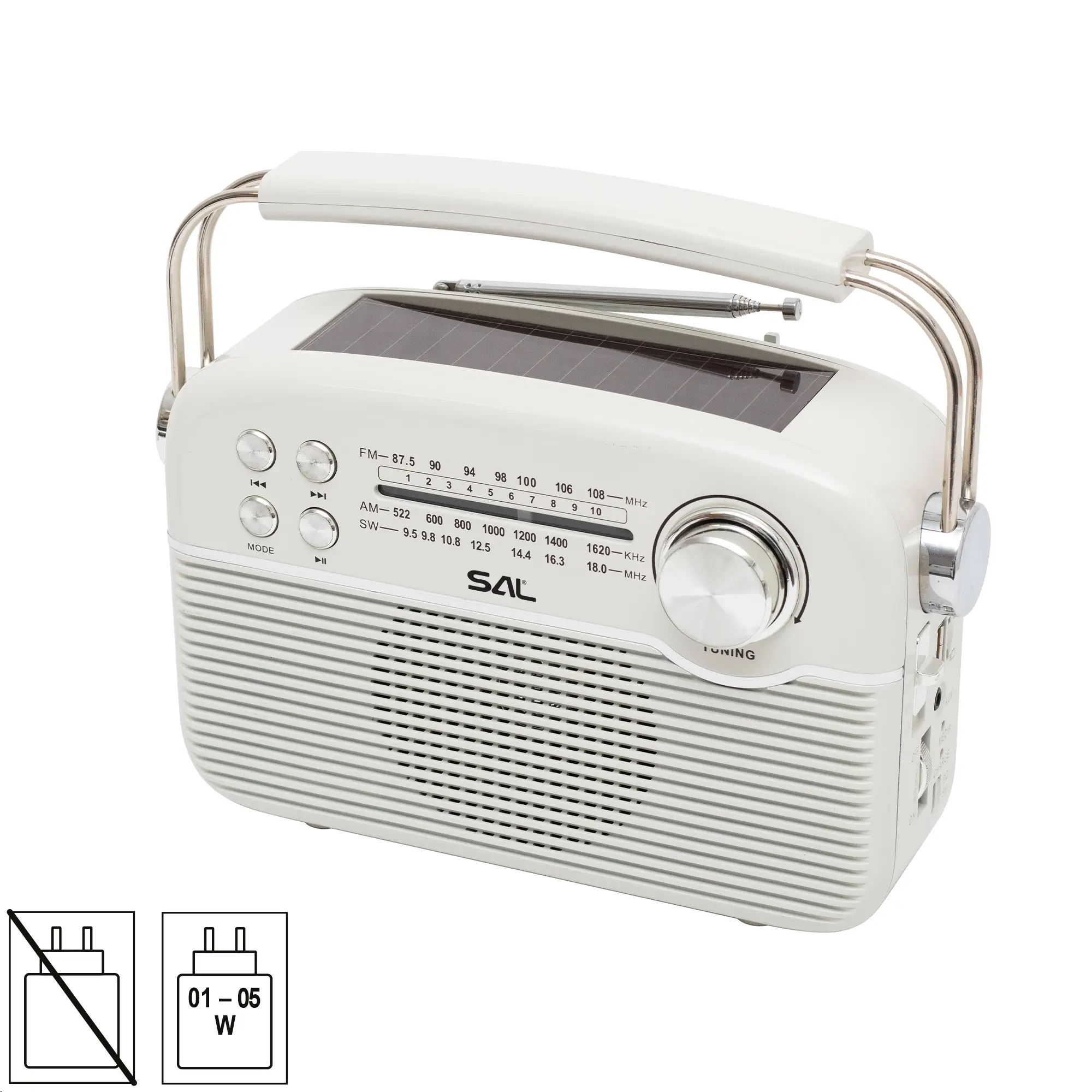 Radio hibrid AC-DC /SOLAR FM-AM-SW Bluetooth SAL RPR9