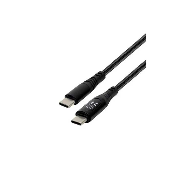 Cablu de incarcare USB-C - USB-C 1.2m 100W QC /PD /PPS si contor de energie LED Home USBCC100PM