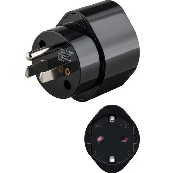 Adaptor calatorie CEE 7/3 Schuko mama la priza US /Japonia Tip B /NEMA 5-15 /3 pini negru