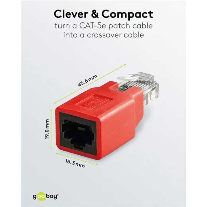Adaptor crossover RJ45 tata la RJ45 mama Goobay