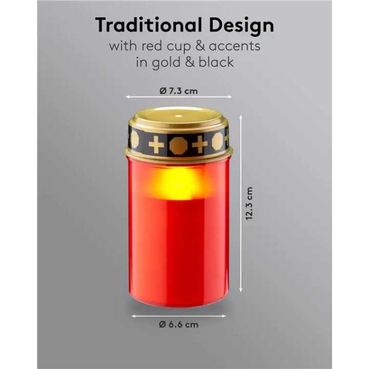 Candela lumanare cu LED rosie cu palpaire IP44 2xAA Goobay 77757