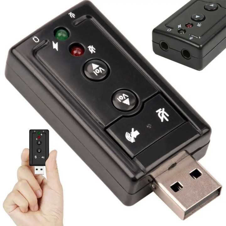 Placa de sunet USB 2.0 A la 2x 3.5 mm stereo Jack casti + microfon plug&play Sistem 7.1 virtual volume control + mute