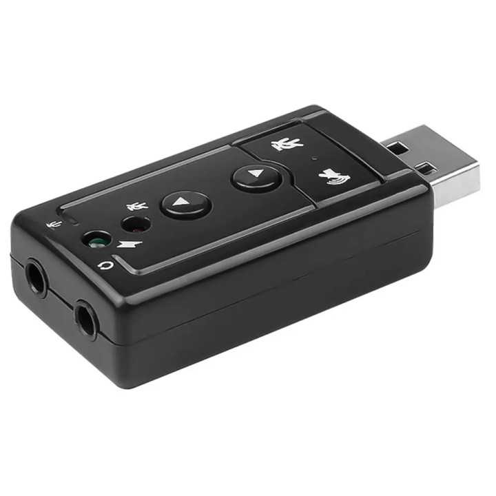 Placa de sunet USB 2.0 A la 2x 3.5 mm stereo Jack casti + microfon plug&play Sistem 7.1 virtual volume control + mute
