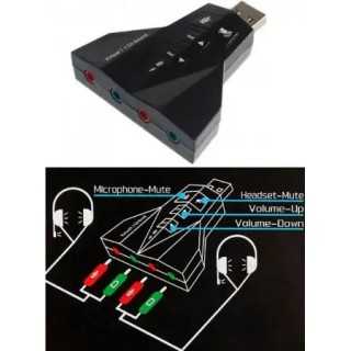 Placa sunet USB 2.0 A la 4x 3.5mm stereo Jack plug&play Sistem 7.1 vitual volume control + mute