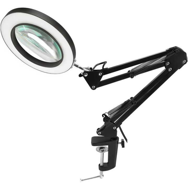Lupa 100mm 5X cu lumina LED montata pe brat pantografic 22.5cm + 22.5cm