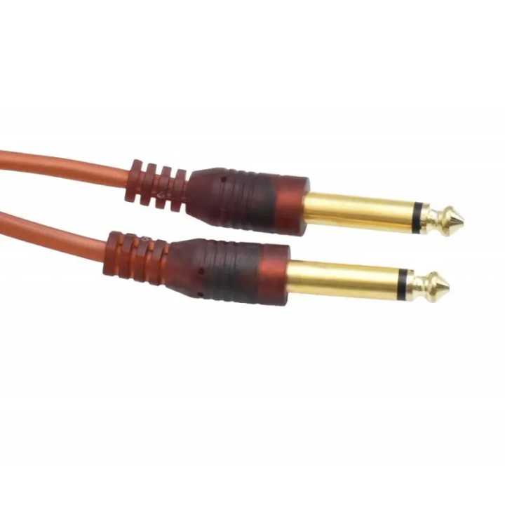 Cablu audio 3.5 mm Jack stereo tata la 2x6.35 mm Jack mono tata cablu plat silicon 1.5m contacte aurite