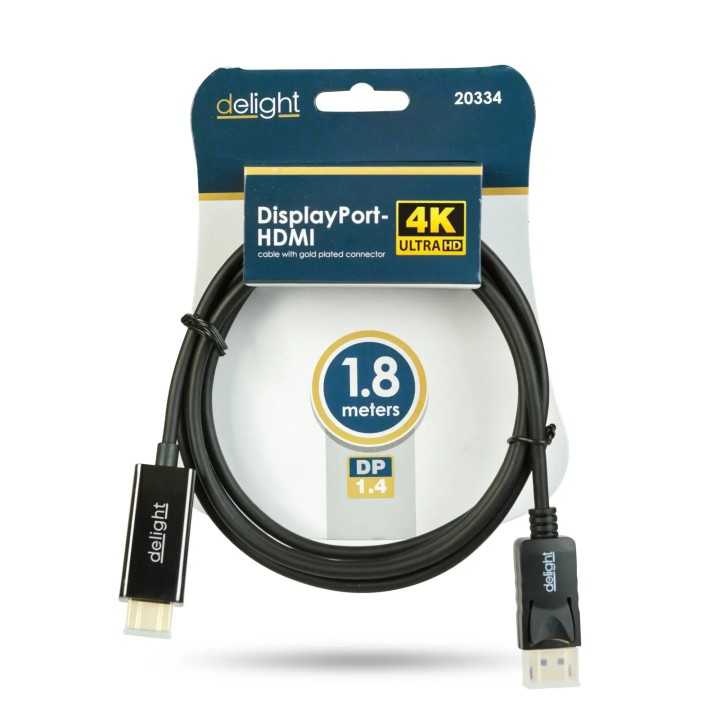 Cablu DisplayPort v1.4 la HDMI 4K HDR 1.8m delight 20334