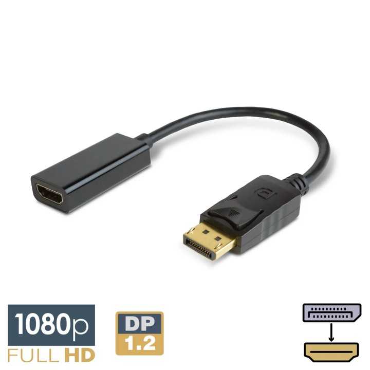 Cablu adaptor DisplayPort v1.2 la HDMI FullHD 1080 60Hz 25cm aurit delight 20337