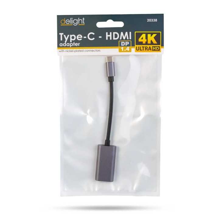 Cablu adaptor USB-C la HDMI v1.4 4K 30Hz 16cm delight 20338