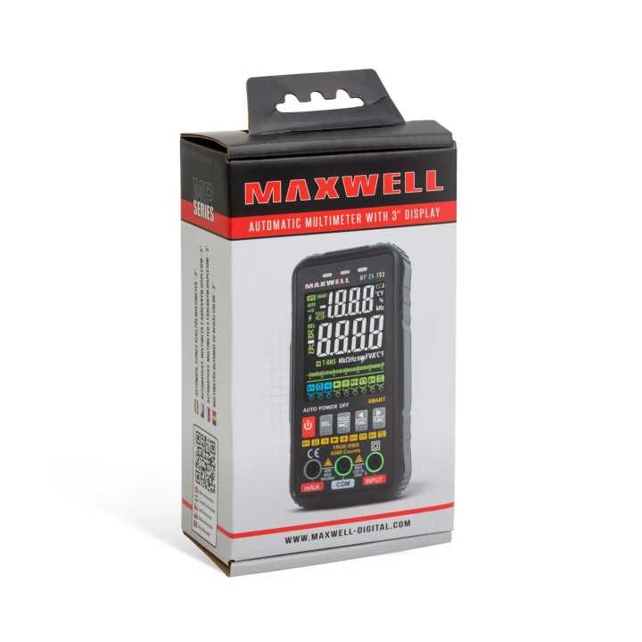 Multimetru automat MAXWELL 25703 cu afisaj color 3" 4x AAA
