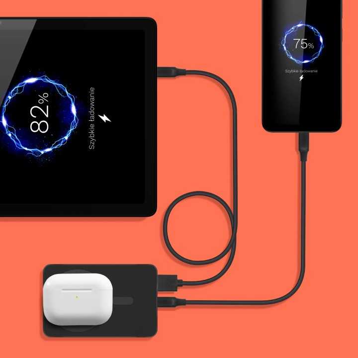 Power Bank inductie Kruger&Matz KM0912 10000mAh Li-ion Mag Safe wireless 15W / USB-C 20W /USB-A 25W