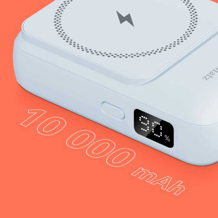 Power Bank inductie Kruger&Matz KM0913-B 10000mAh Li-ion Mag Safe wireless 15W / USB-C 20W /USB-A 22.5W / Lightning 10W