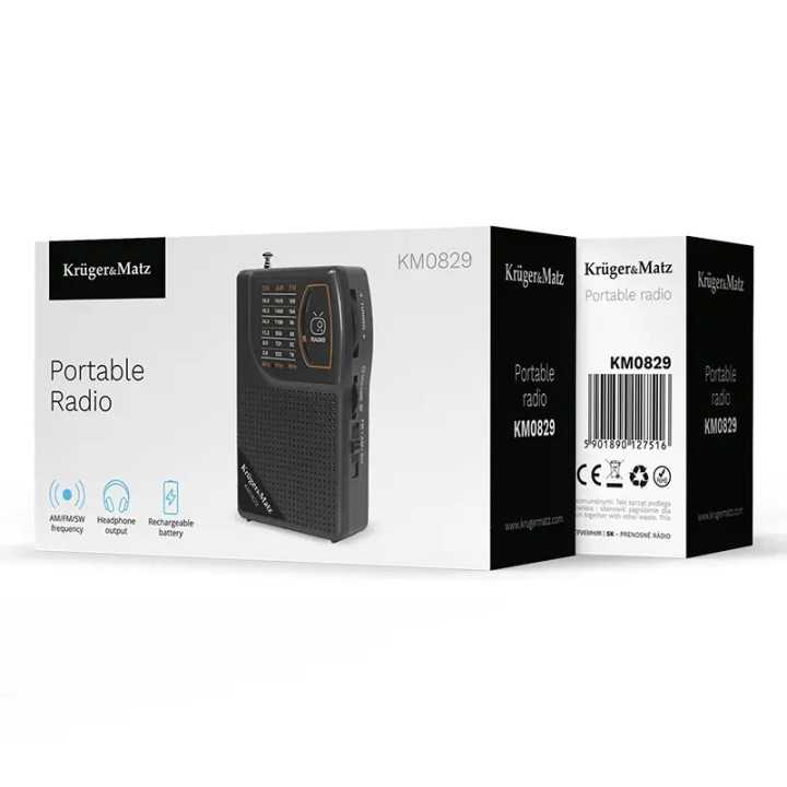 Radio portabil analog AM /FM /SW 3W 125x70.5x35.4mm Kruger&atz KM0829
