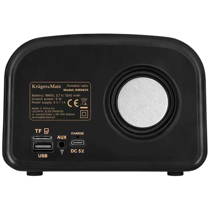 Radio portabil analog AM /FM /SW 5W 185x77.5x150mm Kruger&atz KM0834